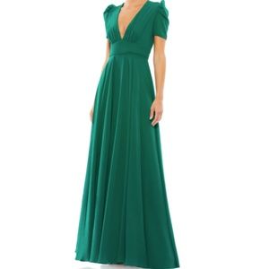 MAC DUGGAL Chiffon Bridesmaid Bridal Prom Formal Cocktail Long Gown • size 14 NW